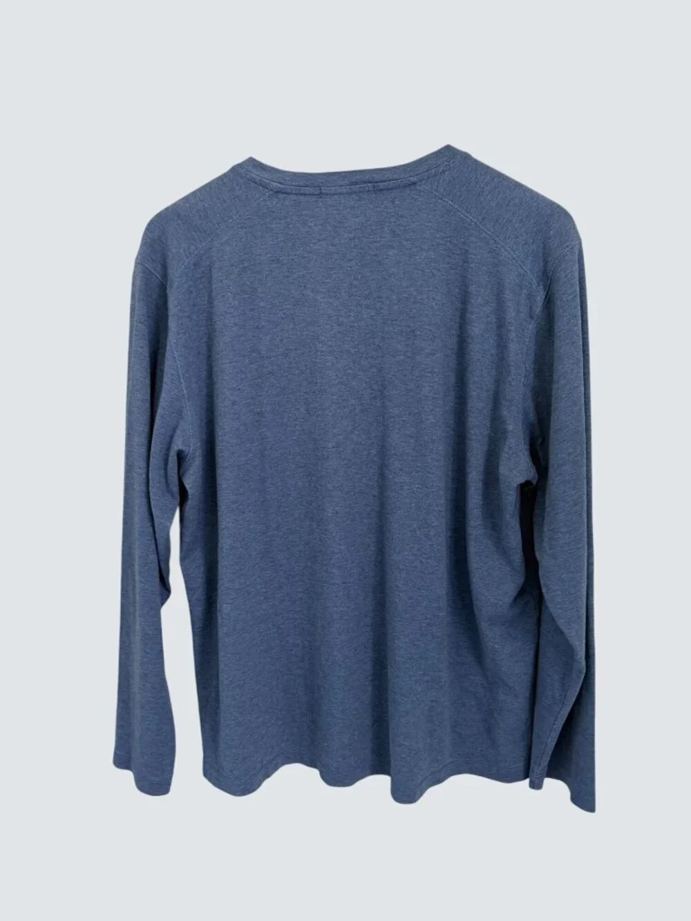 Raffi Mens Blue Long-Sleeve Cotton Henley Shirt XL Casual Lightweight Comfortabl